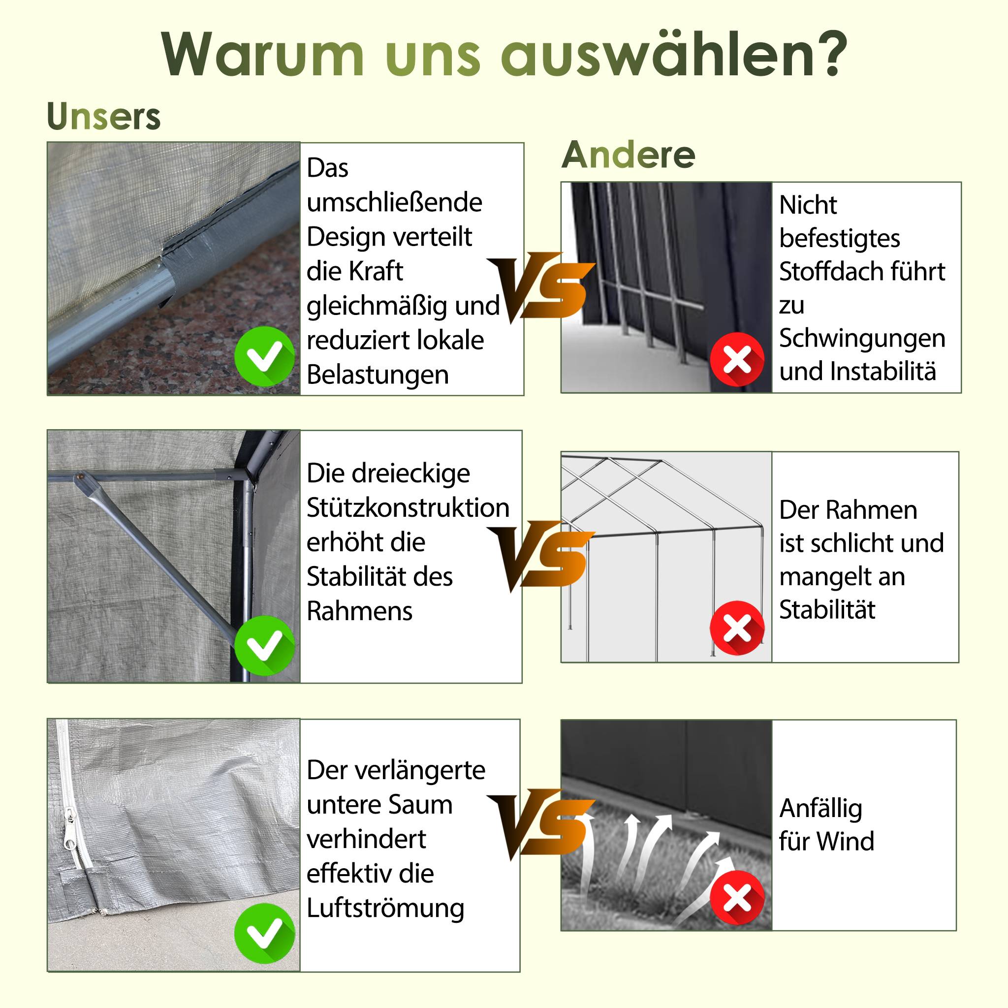Abri de Stockage Tente Acier PE pour Vélos Outils Protection Imperméable 296x190cm Gris - ComfortXL Outdoor Living - Image 6