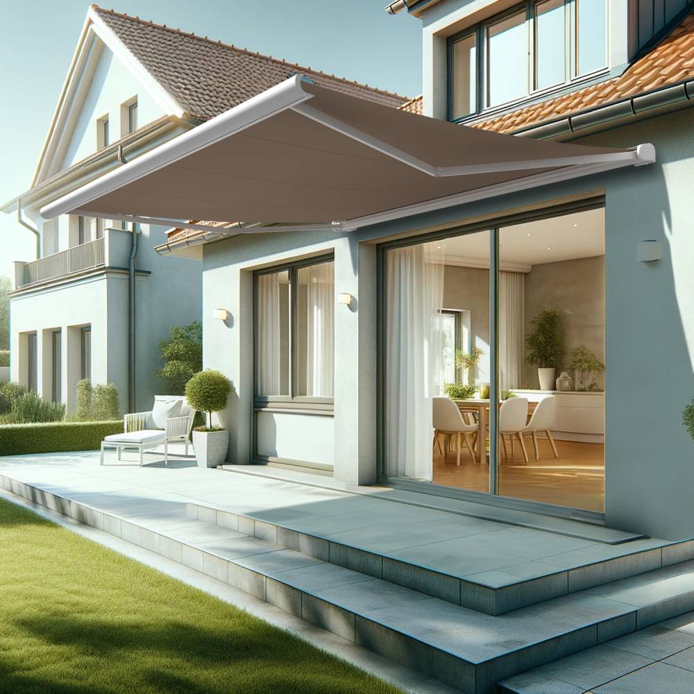 Intersun - Store banne coffre HEVOA 4,05x3,50 M (Manuelle - Blanc - Taupe) - INTERSUN - Imagen 2