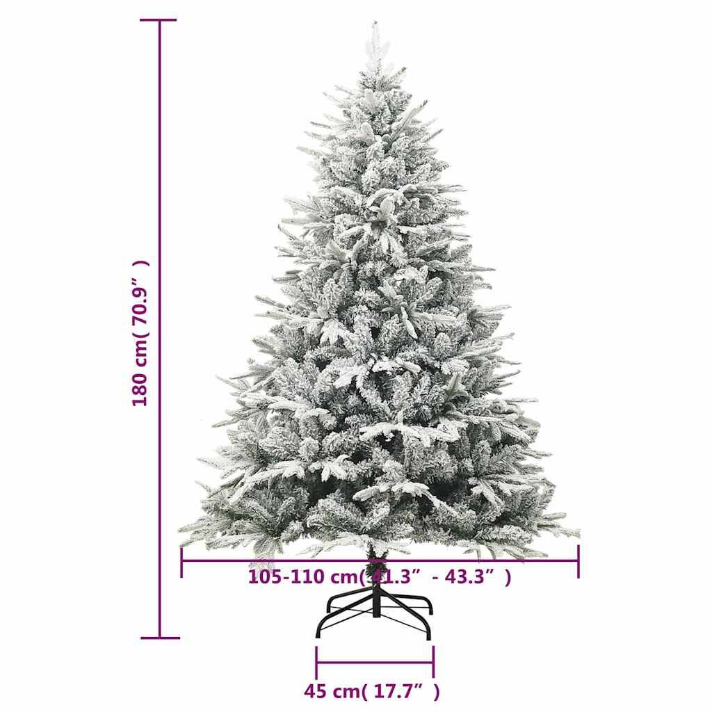 Vidaxl - Sapin de Noël artificiel à flocons de neige Vert 180 cm PVC/PE vidaXL 328494 - Image 3