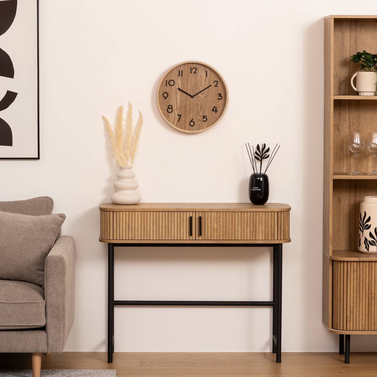Atmosphera - Horloge "Ivana" beige D38cm - Atmosphera Créateur d'intérieur - Imagen 1