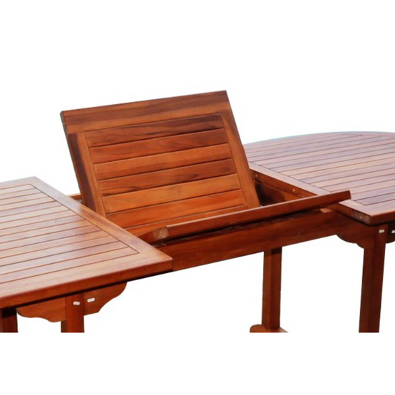 Salon de jardin Teck huilé 8 personnes - Table ovale + 8 chaises LUBOK - Image 5