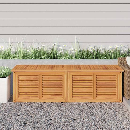 Coffre de rangement bois de teck naturel 175 x 50 x 55 cm - PANGIVO - Image 1