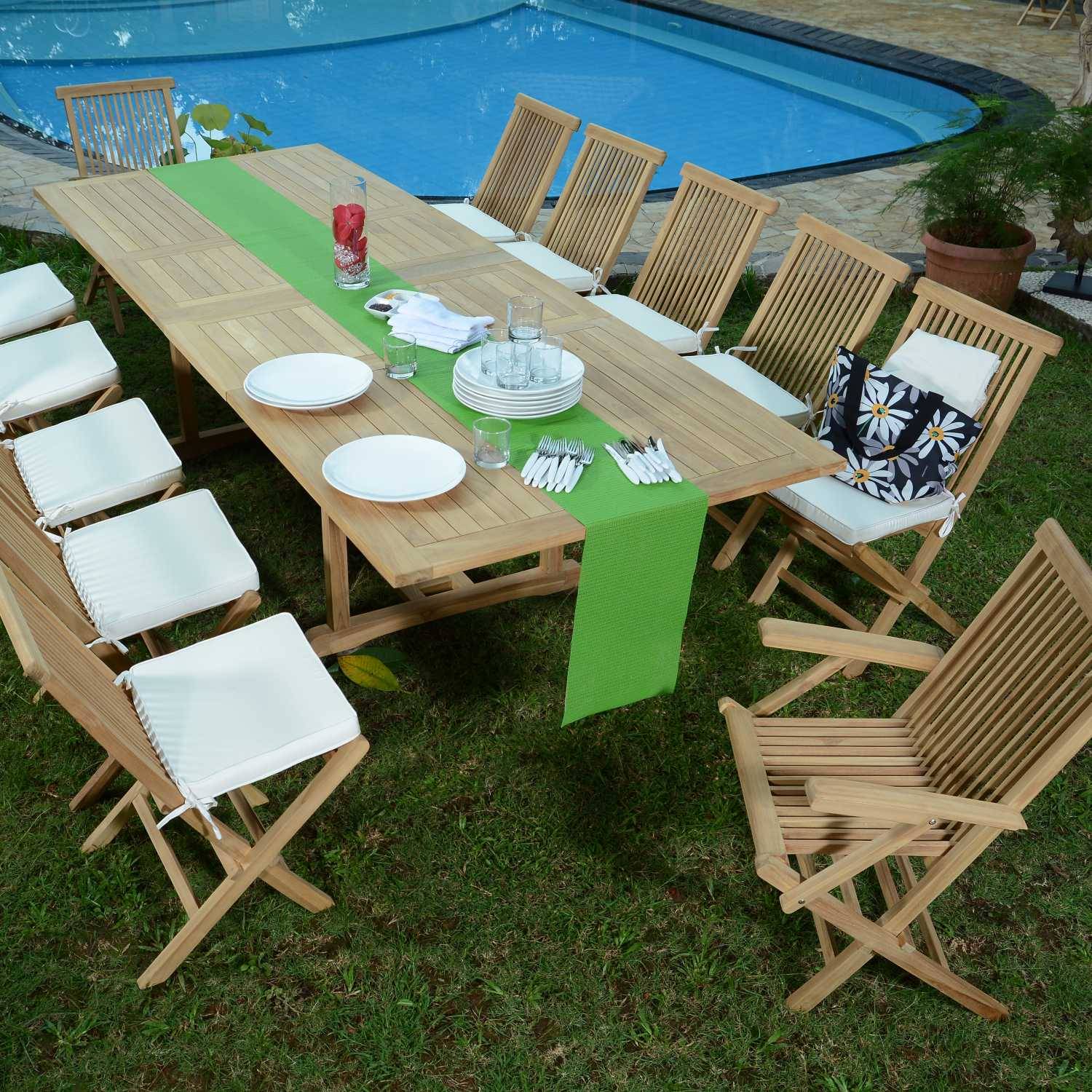 Salon de jardin en teck massif Thira, 12 places - TECK'Attitude - Image 2