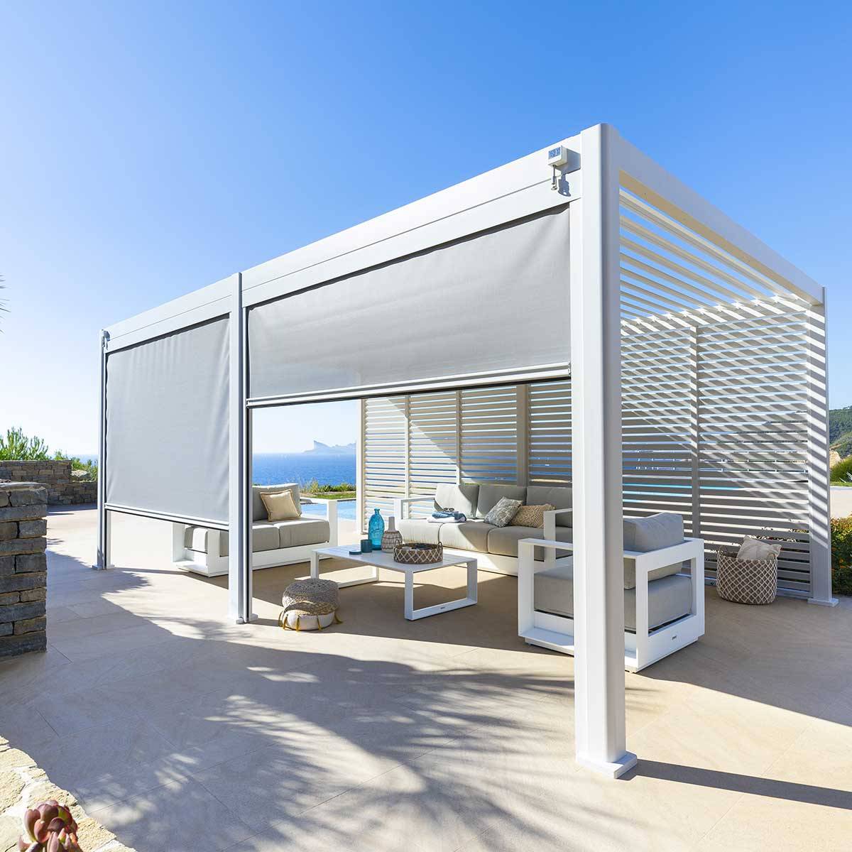 Hesperide - Persienne pour pergola bioclimatique "Evora" en aluminium traité époxy 0,9 x 2,3m Blanc - Hespéride - Imagen 1