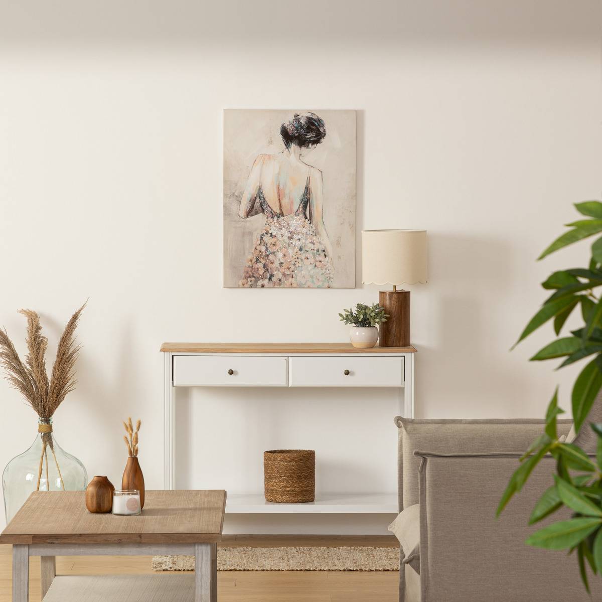 Atmosphera - Toile "Tiya" bois 58x78cm - Atmosphera Créateur d'intérieur - Imagen 1