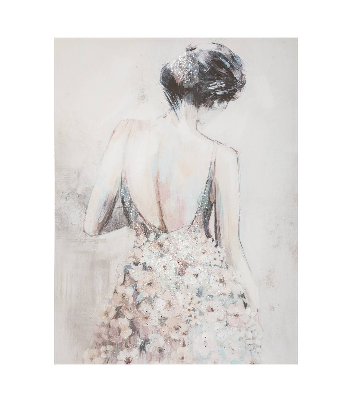 Tableau Toile murale peinte Femme avec relief 58 x 78 cm - Image 1