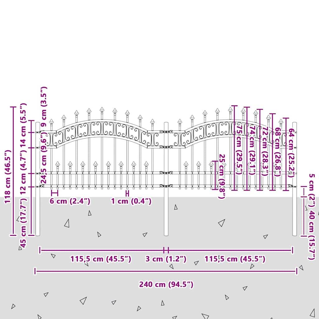 PANGIVO - Clôture jardin acier blanc 240 x 118 cm - PANGIVO - Image 7