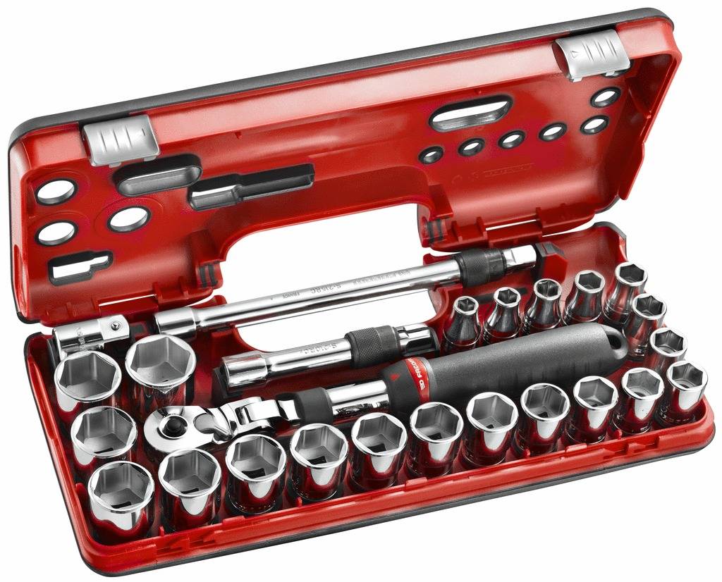Facom - Coffret DBOX cliquet extensible 1/2'' - douilles 1/2'' 6 pans métriques - FACOM - SXL.DBOX3PB