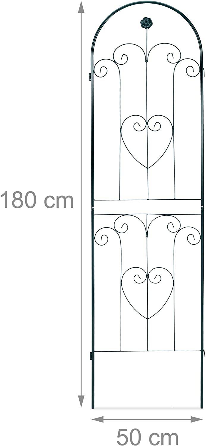 Helloshop26 - Treillis clôture plante grimpante arche jardin fer set de 2 vert - Imagen 2