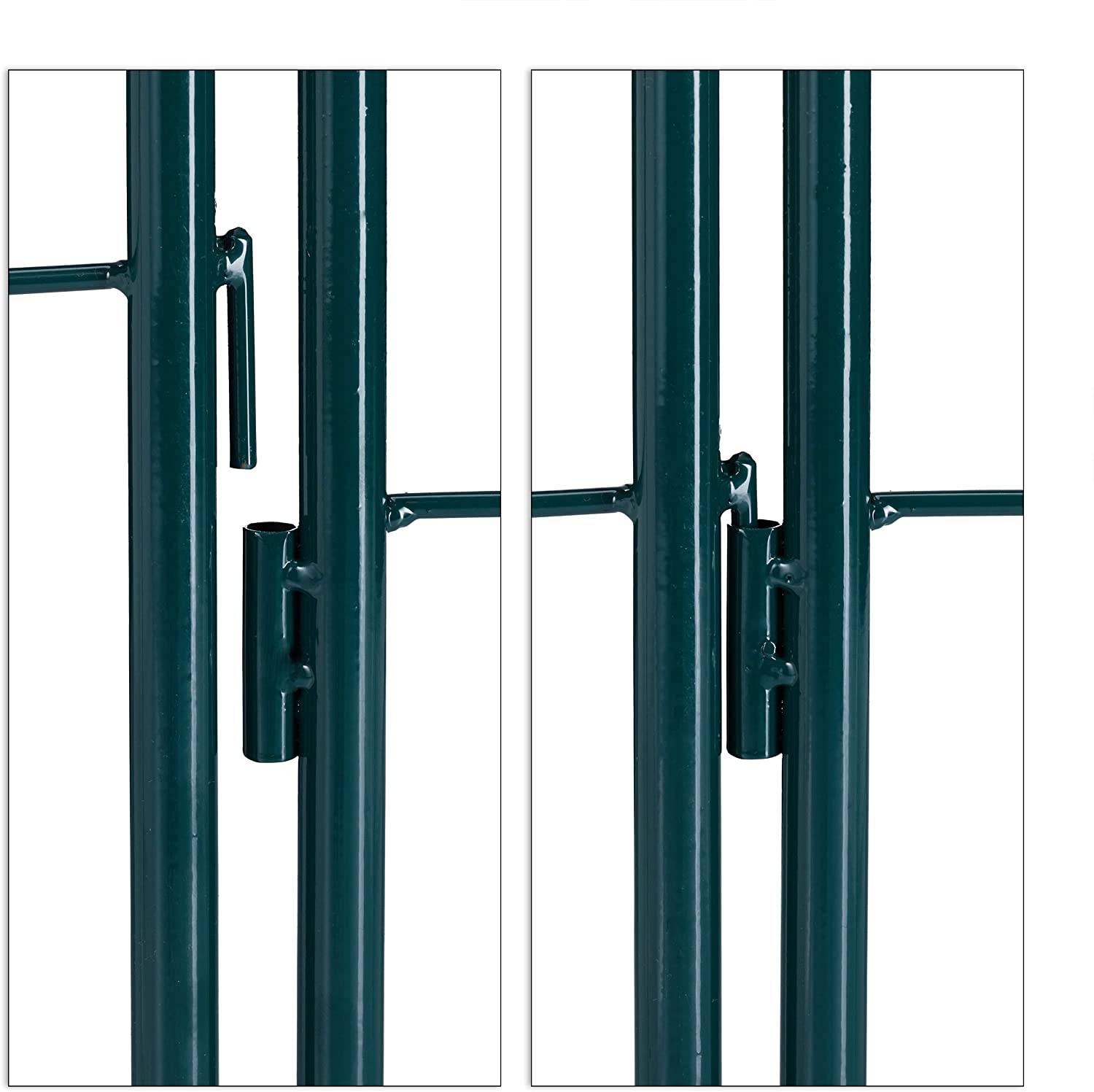Helloshop26 - Treillis clôture plante grimpante arche jardin fer set de 2 vert - Imagen 3