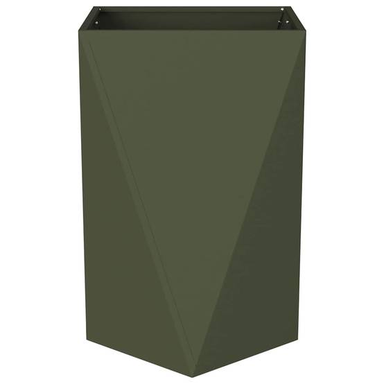 Jardinière acier vert olive 50 x 50 x 75 cm - PANGIVO - Image 5