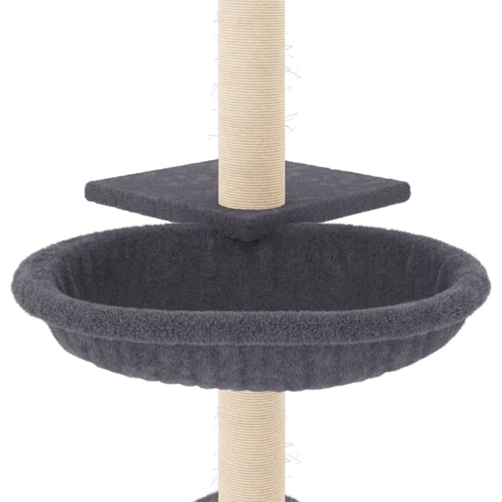 Arbre à chat, Tour à chat avec griffoirs en sisal gris foncé 72 cm MP70 - Image 6