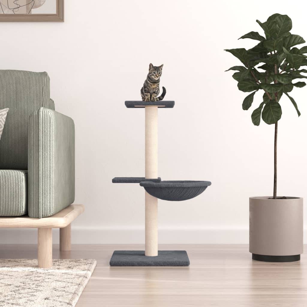 Arbre à chat, Tour à chat avec griffoirs en sisal gris foncé 72 cm MP70 - Image 2