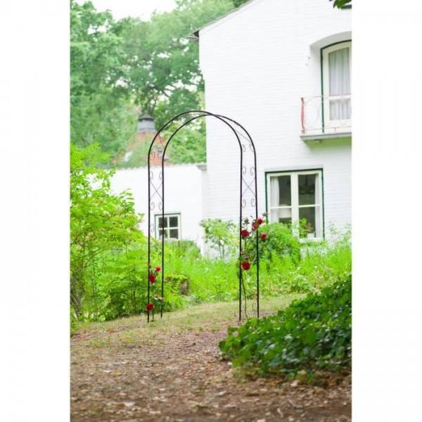 Nature - NATURE Pergola acier galvanisé laqué époxy noir décor volutes - H230 x 100 x 37 cm - Image 3