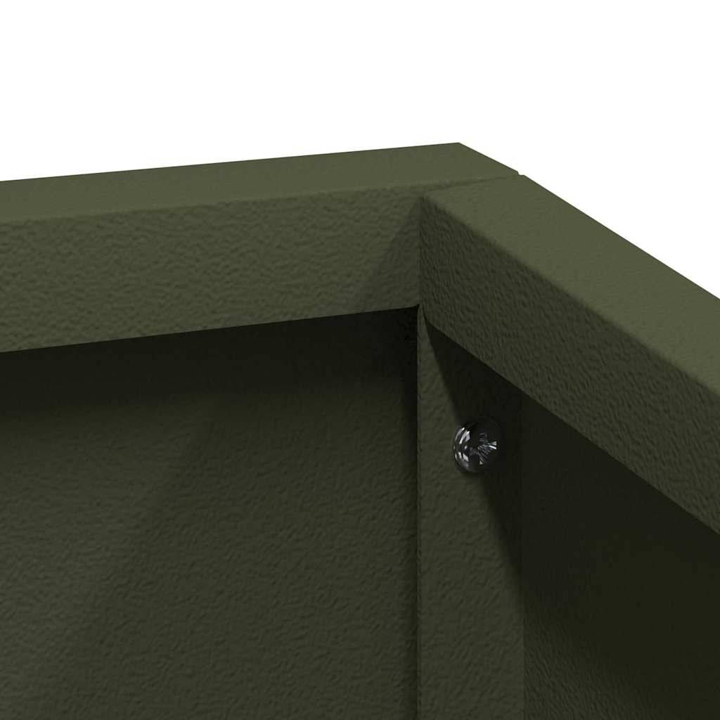 Cache-pot de jardin acier vert olive 80 x 80 x 50 cm - PANGIVO - Image 9