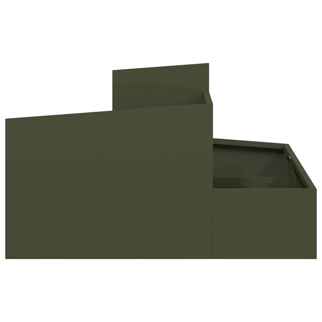 Cache-pot de jardin acier vert olive 80 x 80 x 50 cm - PANGIVO - Image 6