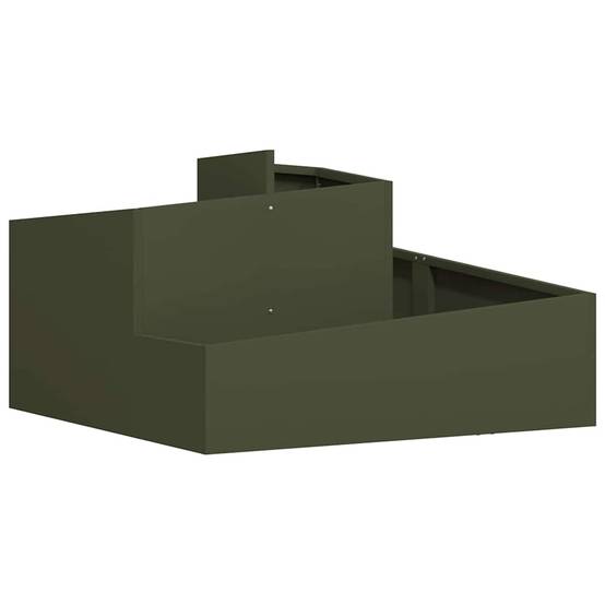 Cache-pot de jardin acier vert olive 80 x 80 x 50 cm - PANGIVO - Image 2