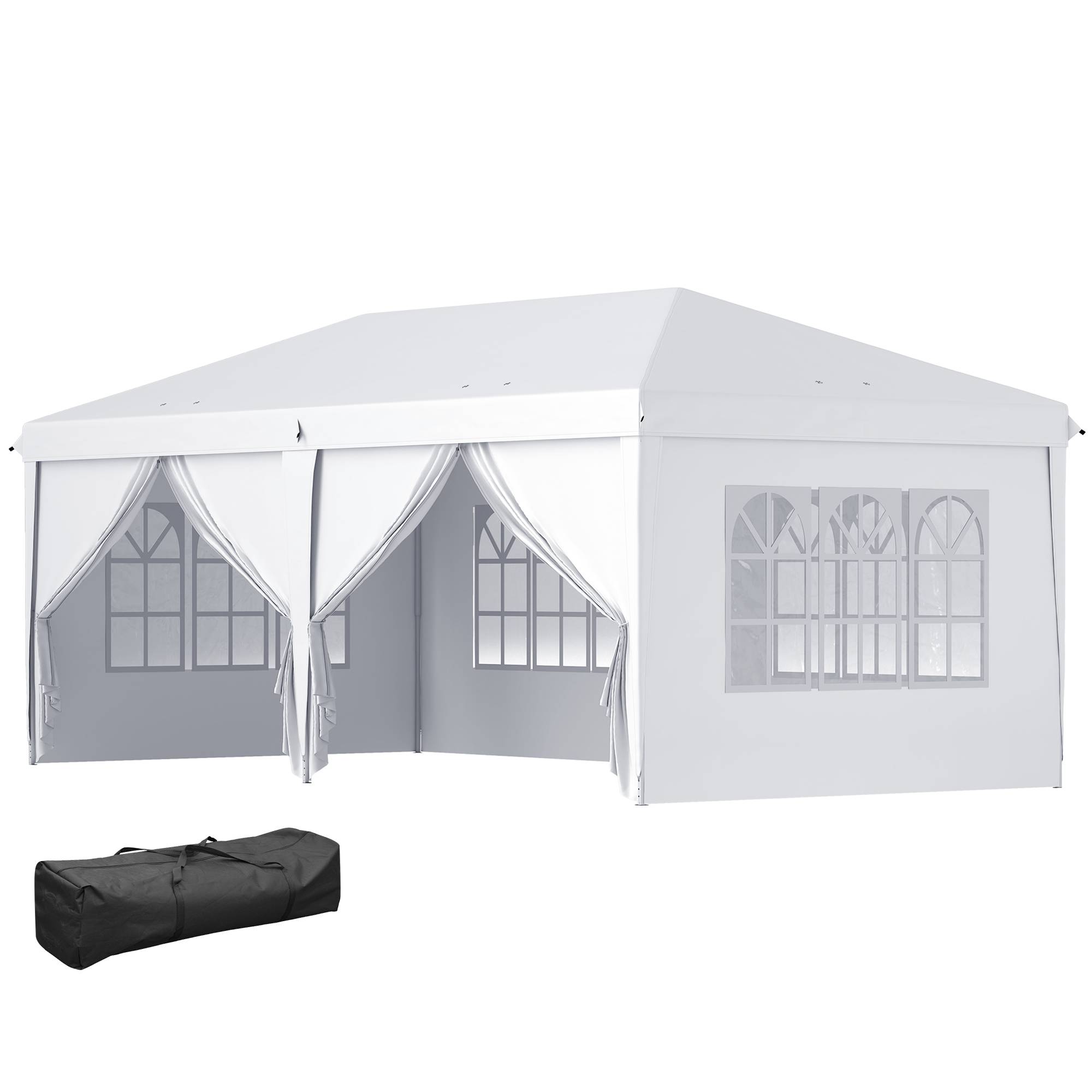 ComfortXL - Tonnelle pliante acier 5,85 x 2,95 m blanc jardin fêtes protection UV pluie - ComfortXL Outdoor Living