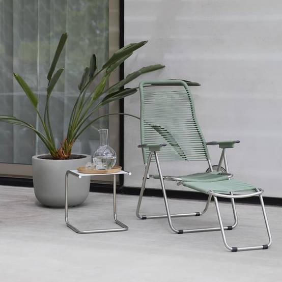 Fiam - Fauteuil Relax SPAGHETTI Aluminium BRUT PVC VERT SAUGE 127/168x60x73/108 cm FIAM - Image 4