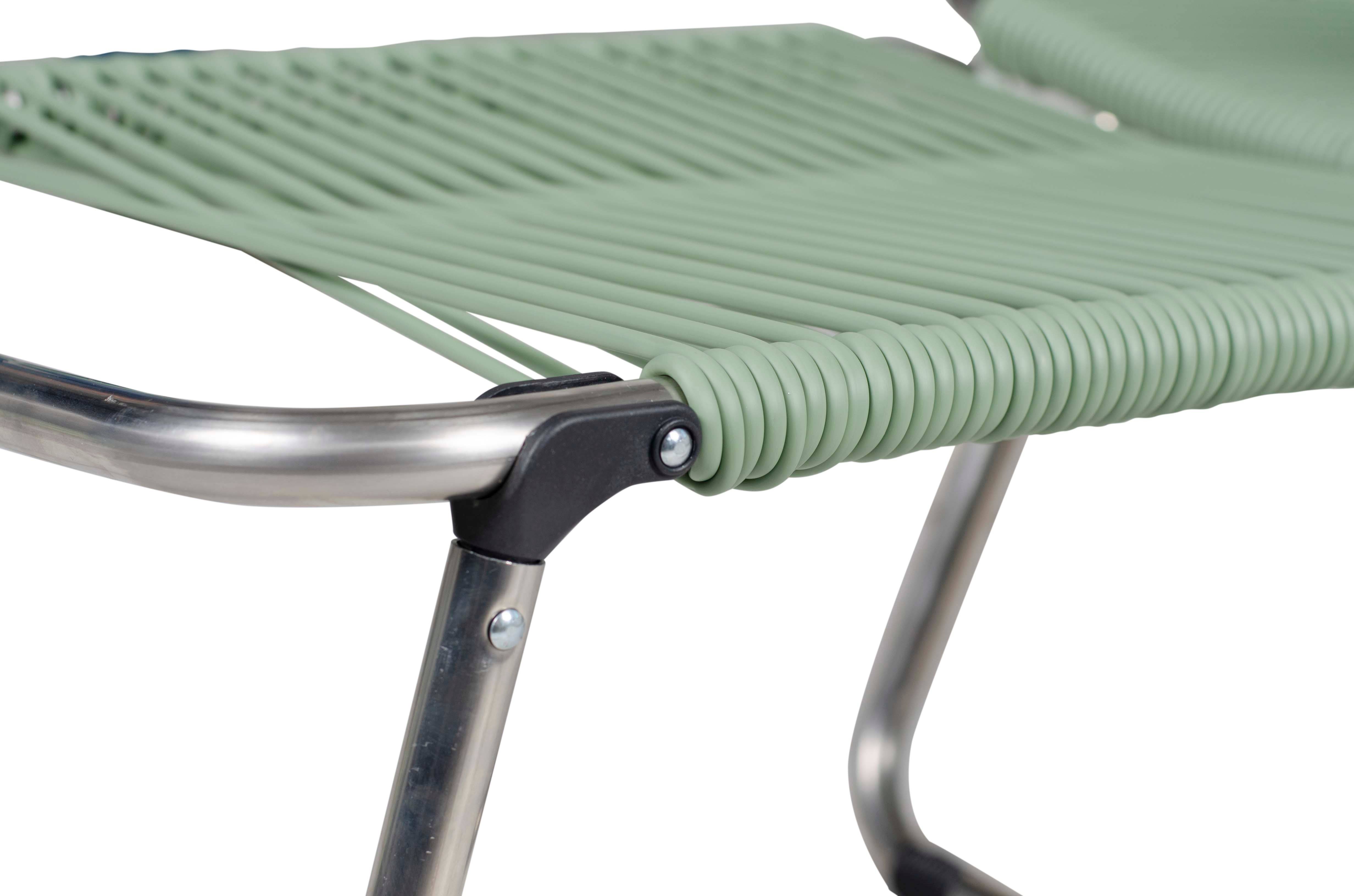 Fiam - Fauteuil Relax SPAGHETTI Aluminium BRUT PVC VERT SAUGE 127/168x60x73/108 cm FIAM - Imagen 3