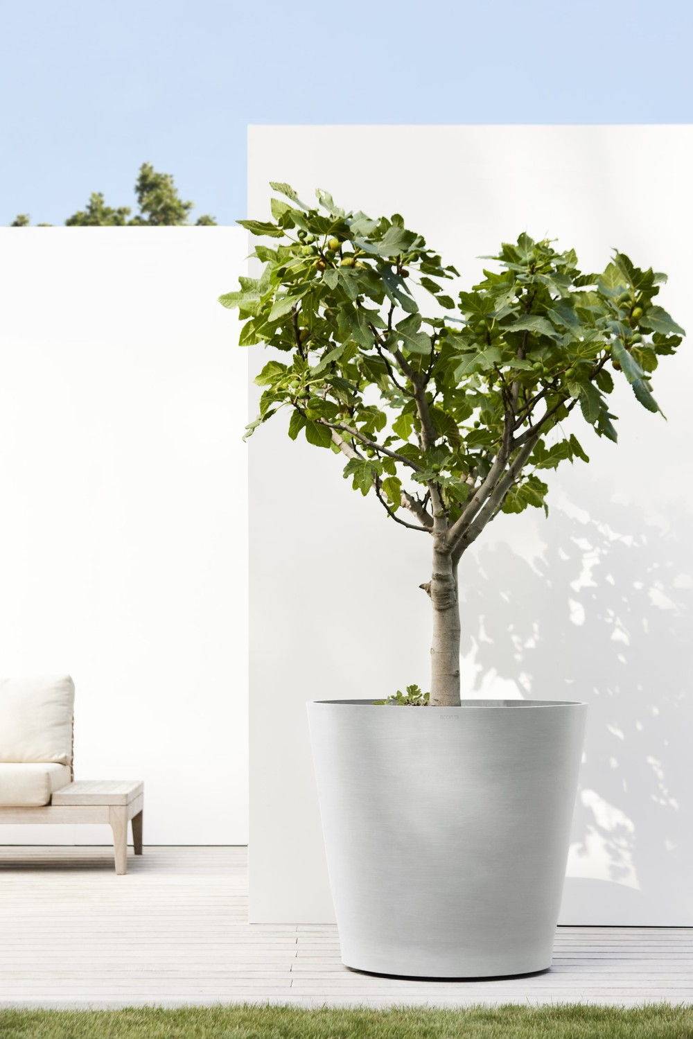 Ecopots - Grand pot sur roues Amsterdam 80 Blanc Gris - Ø 80 x H. 75 cm - 300 L ECOPOTS - Imagen 4