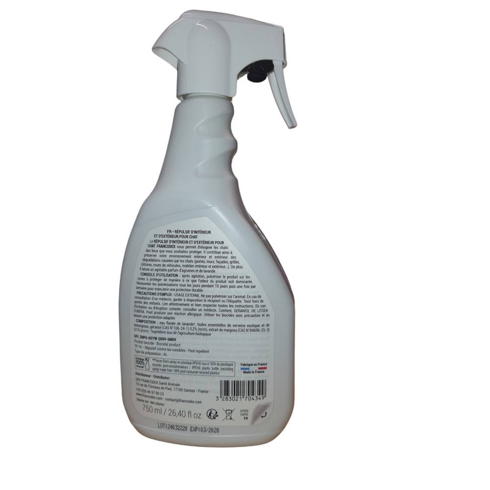 Francodex - Répulsif d'Intérieur et d'extérieur spray de 750 ml,  Pour Chats - Image 3