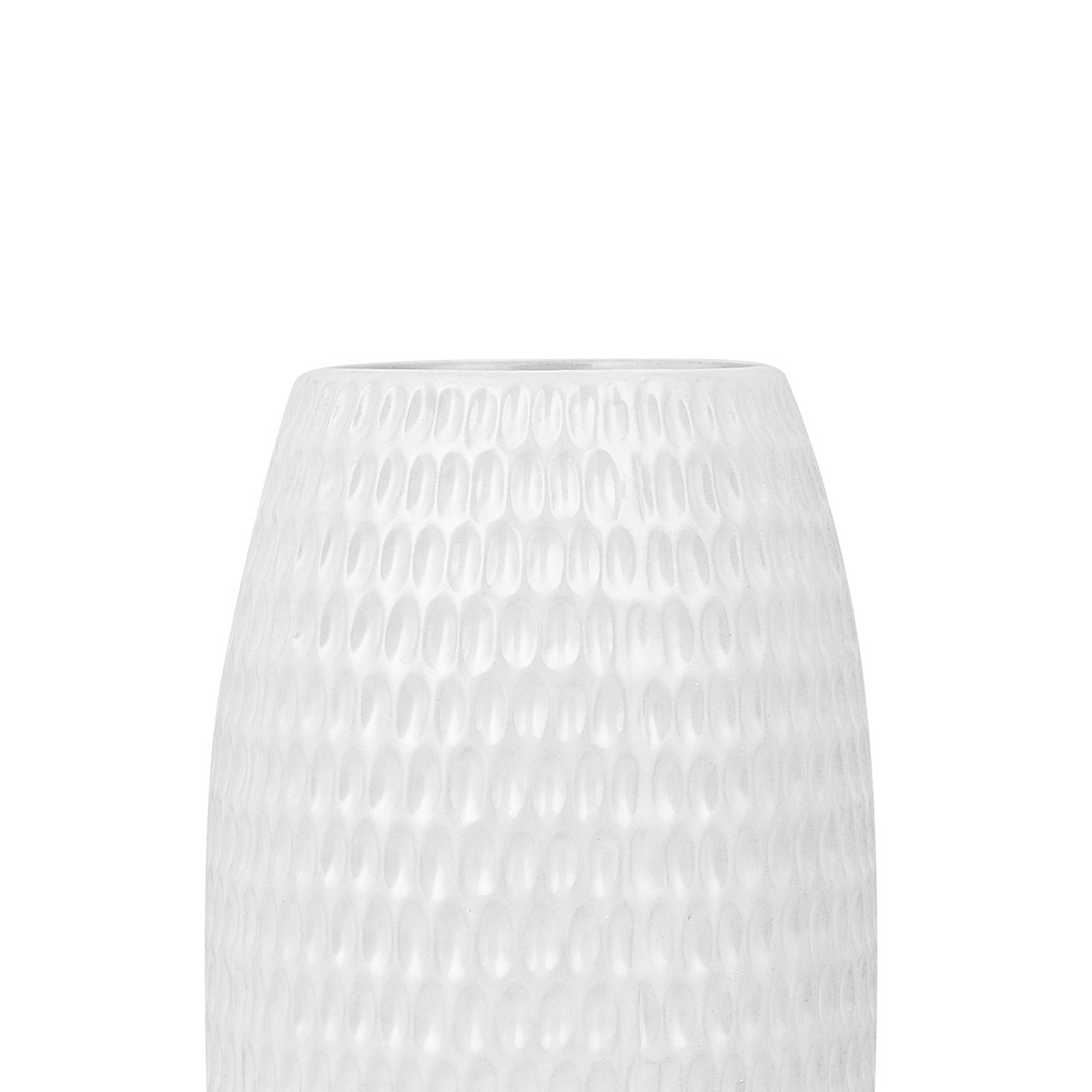 Beliani - Vase décoratif Grès Blanc LINZI - 14x14x25- Beliani - Image 4