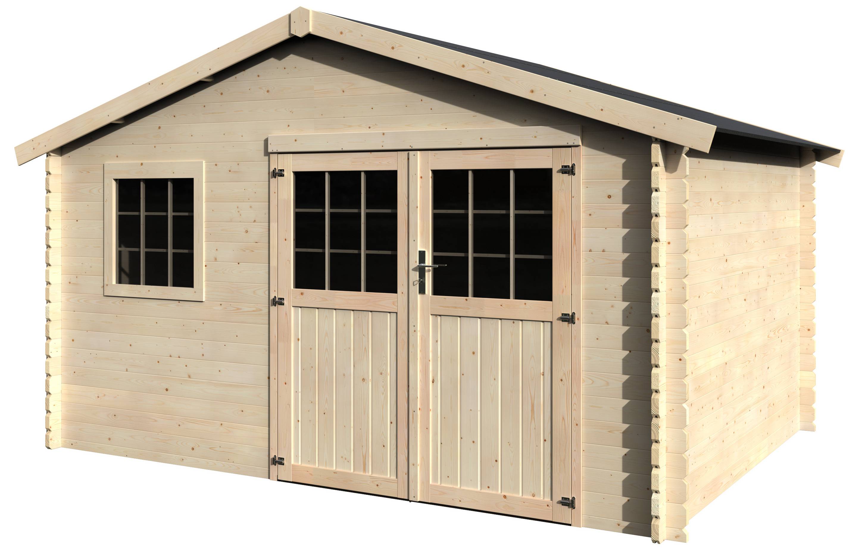 Decor et Jardin - ABRI DE JARDIN BOIS TORCAL - 10,14 m² - Ep : 34 mm - 3,98x2,98 - couleur naturel - Décor et Jardin - Image 1