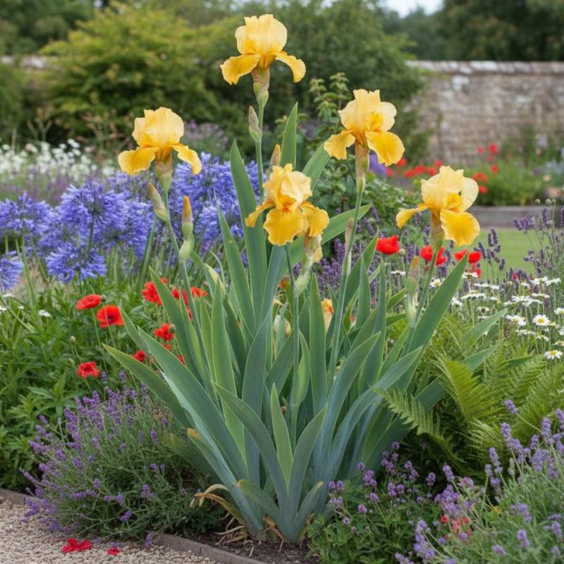 Iris des jardins Flaming à fleurs Jaune/Orange - feuillage Caduc - Godet - 5/20 cm - Imagen 1
