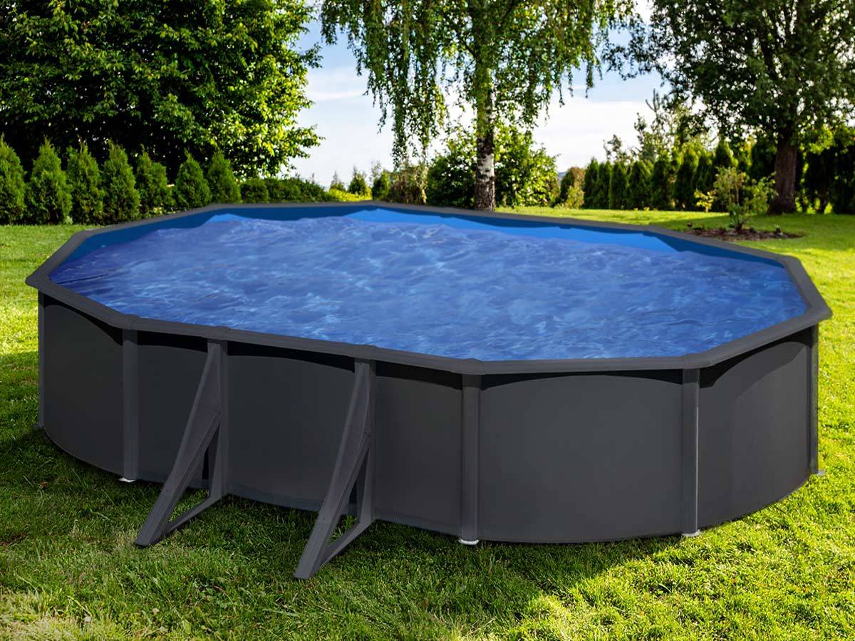 Gré - Gré - Piscine ovale acier Gris Anth. 6,34m x 3,99m x H.1,22m - Image 2