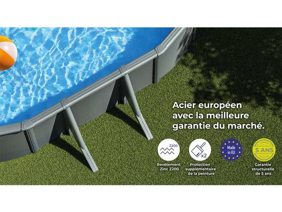 Gré - Gré - Piscine ovale acier Gris Anth. 6,34m x 3,99m x H.1,22m - Image 5