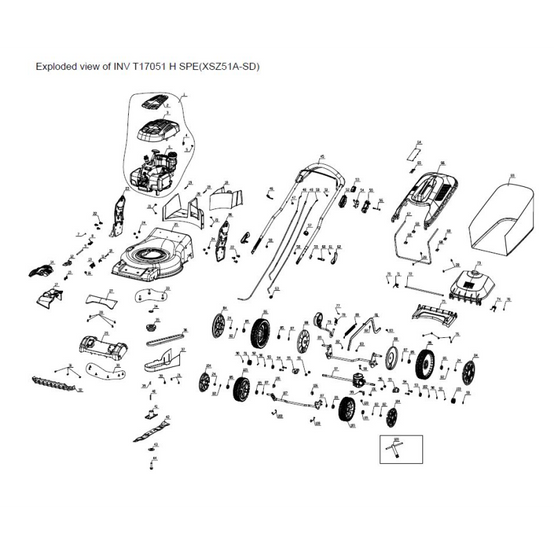 Assemblage du sac à herbe - 1001237000 pour INV T17051 H SPE, INV T17051 SPE, INV T17051 SPE DE, INV T20053 H SPE