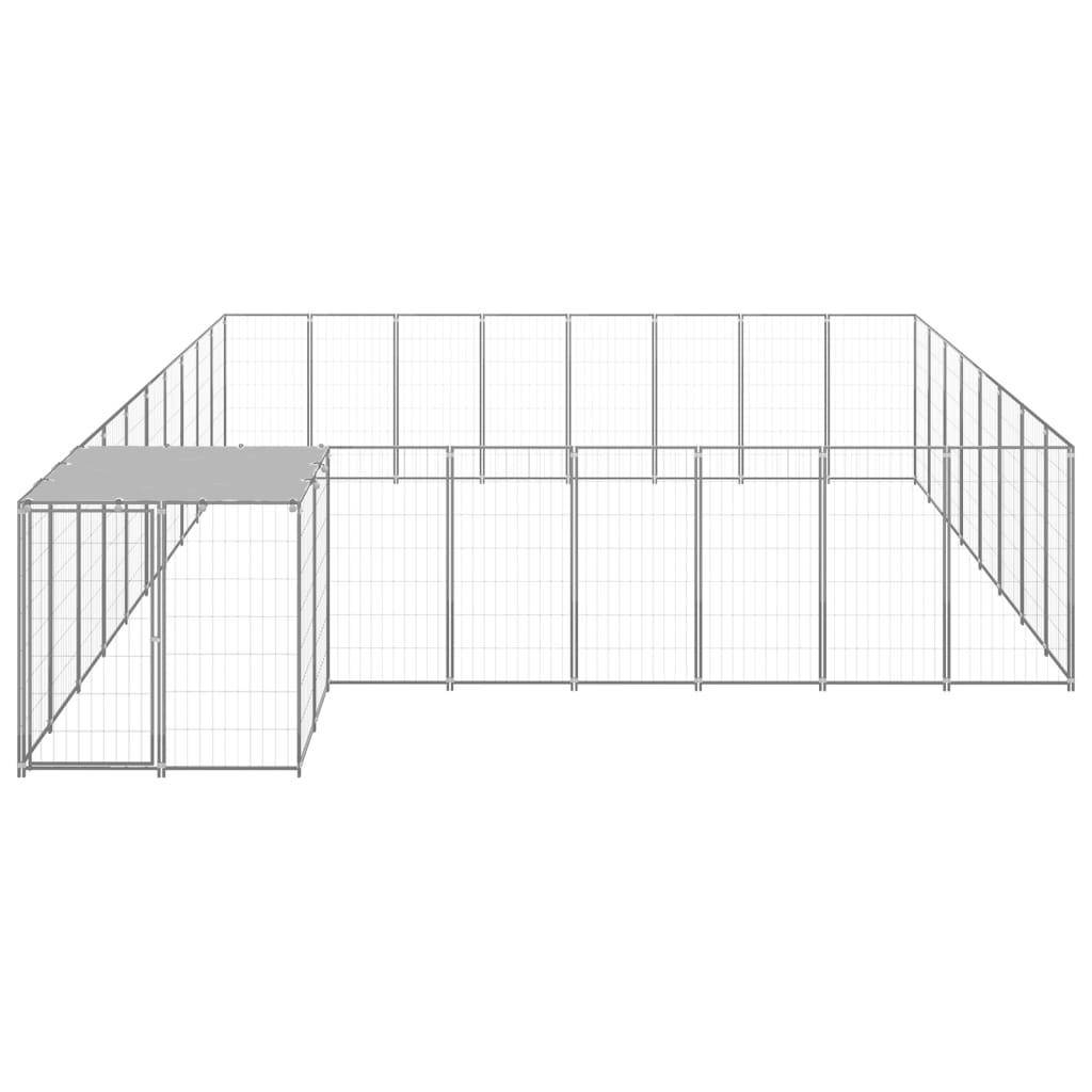 Helloshop26 - Chenil extérieur cage enclos parc animaux chien argenté 20,57 m² acier - Imagen 3
