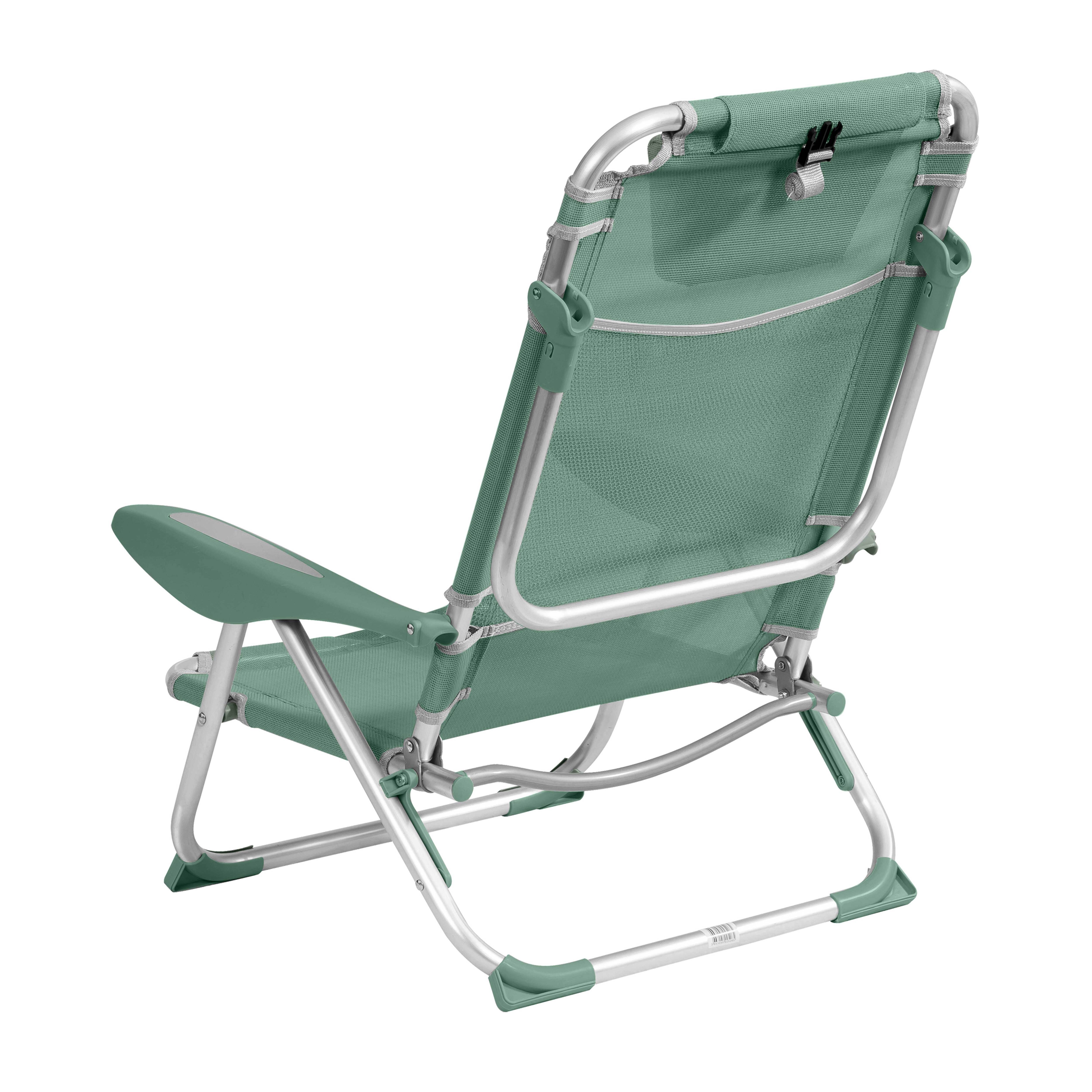 Oviala - Lot de 2 fauteuils clic clac des plages en polyester vert amande Clic Clac des plages - Oviala - Imagen 4