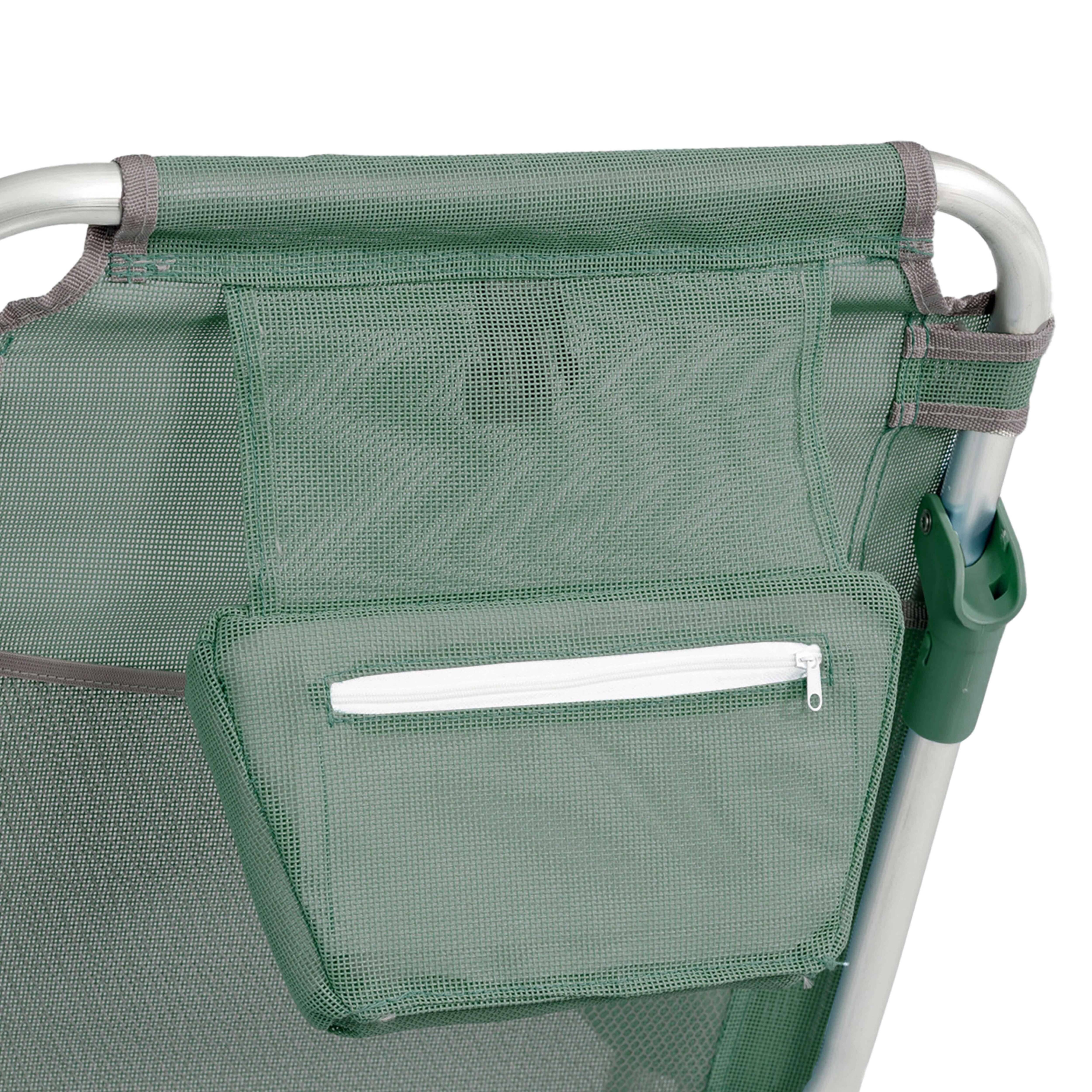 Oviala - Lot de 2 fauteuils clic clac des plages en polyester vert amande Clic Clac des plages - Oviala - Imagen 5