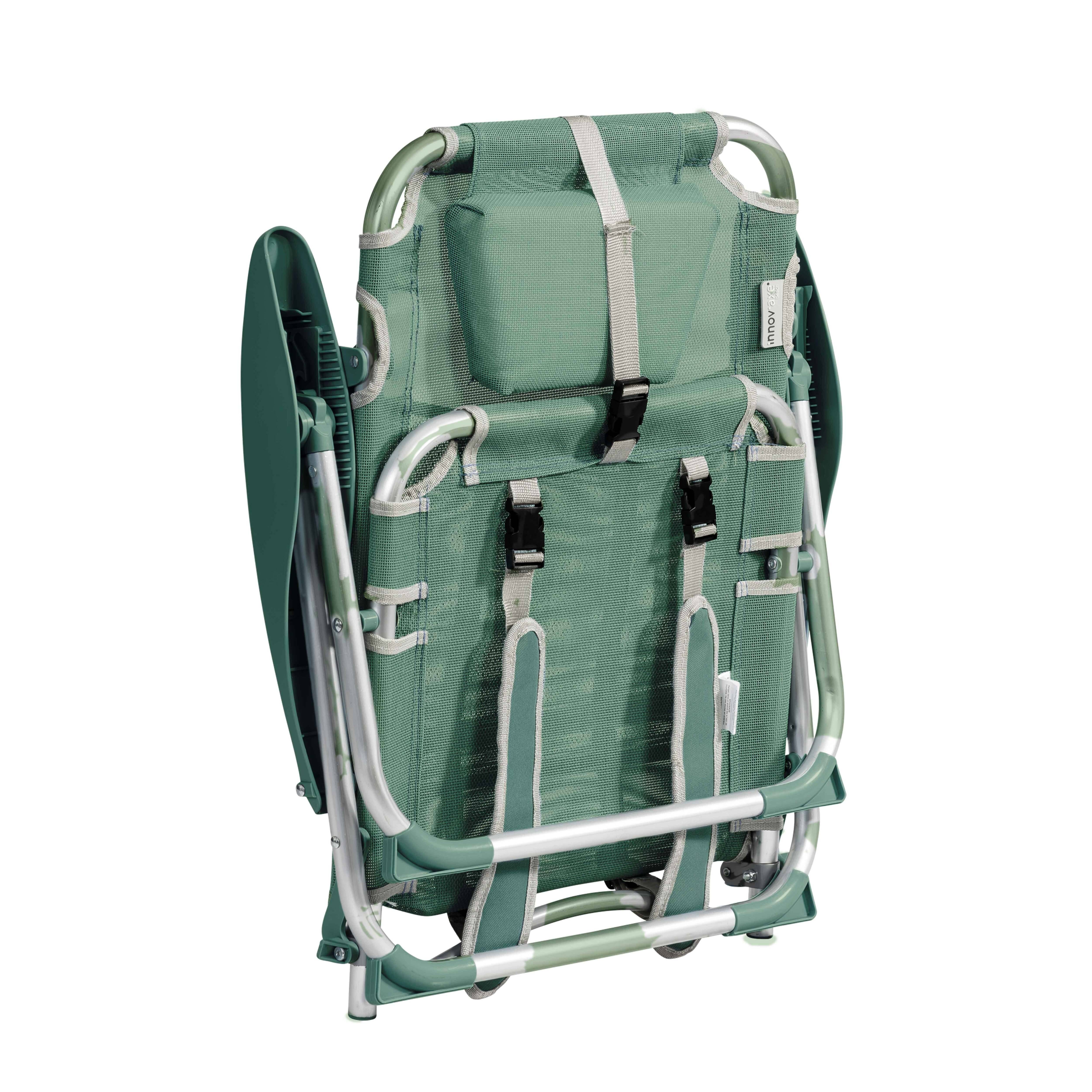 Oviala - Lot de 2 fauteuils clic clac des plages en polyester vert amande Clic Clac des plages - Oviala - Imagen 6
