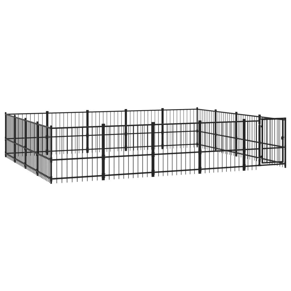 Vidaxl - Chenil d'extérieur pour chiens Acier 18,82 m² vidaXL 3124627 - Imagen 2