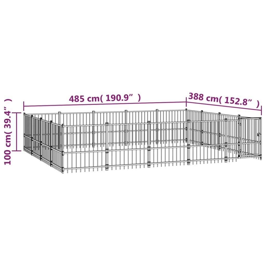 Vidaxl - Chenil d'extérieur pour chiens Acier 18,82 m² vidaXL 3124627 - Imagen 7