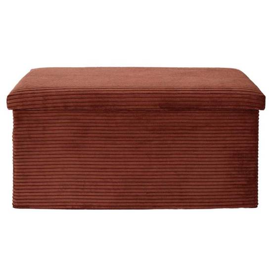 Banc Coffre Pliable Côtelé Terracotta 76x38 cm - AMORY - Image 5
