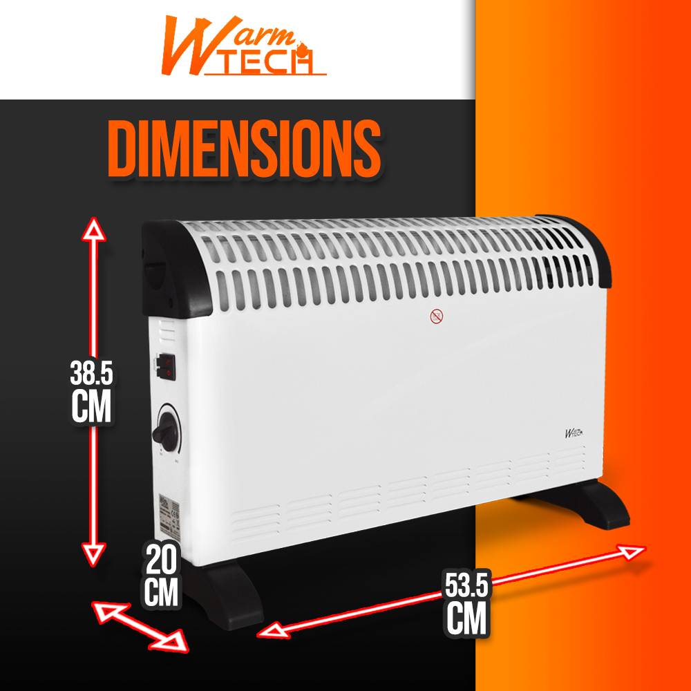 Chauffage mobile 2000W - 3 positions de chauffe - Avec Thermostat - Warm Tech - Image 3