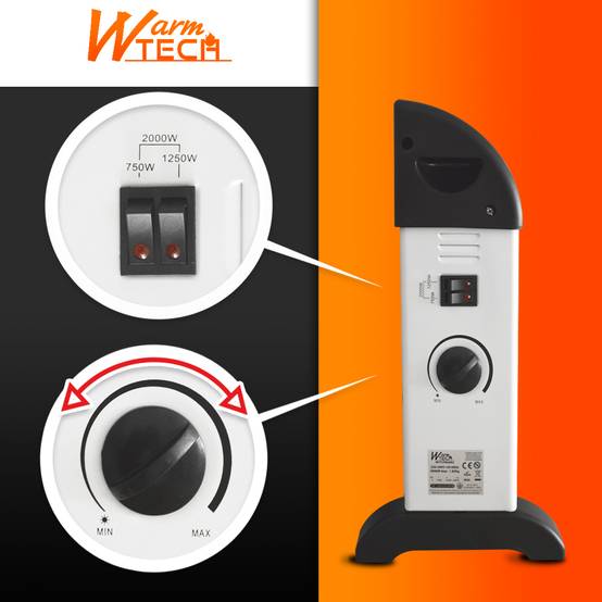 Chauffage mobile 2000W - 3 positions de chauffe - Avec Thermostat - Warm Tech - Image 4