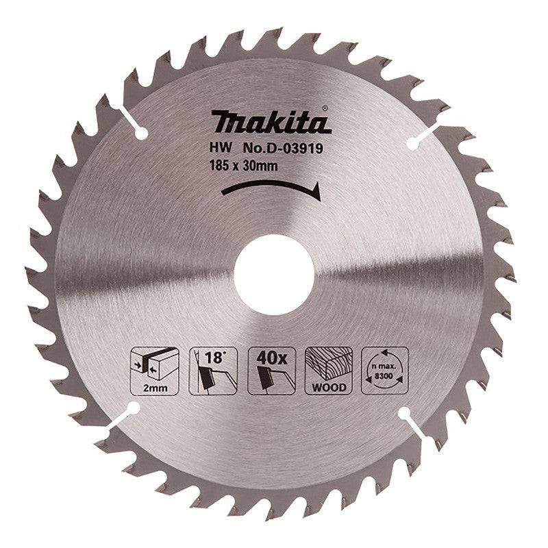 Makita - Lame carbure pour scie circulaire TCT MAKITA D-03919 185x30mm, 40 dents, pour le bois Makita - Imagen 1