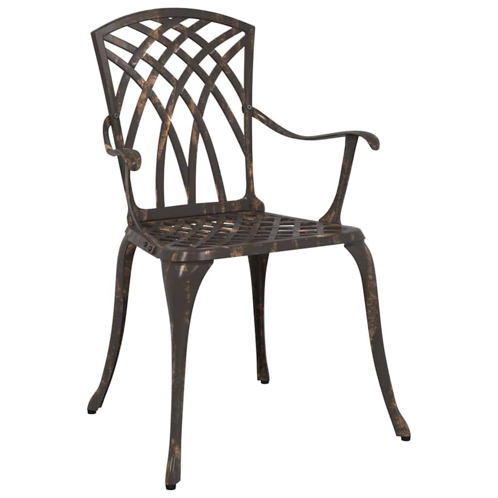 Chaise de jardin aluminium bronze 53 x 51 x 88,5 cm - PANGIVO - Image 3
