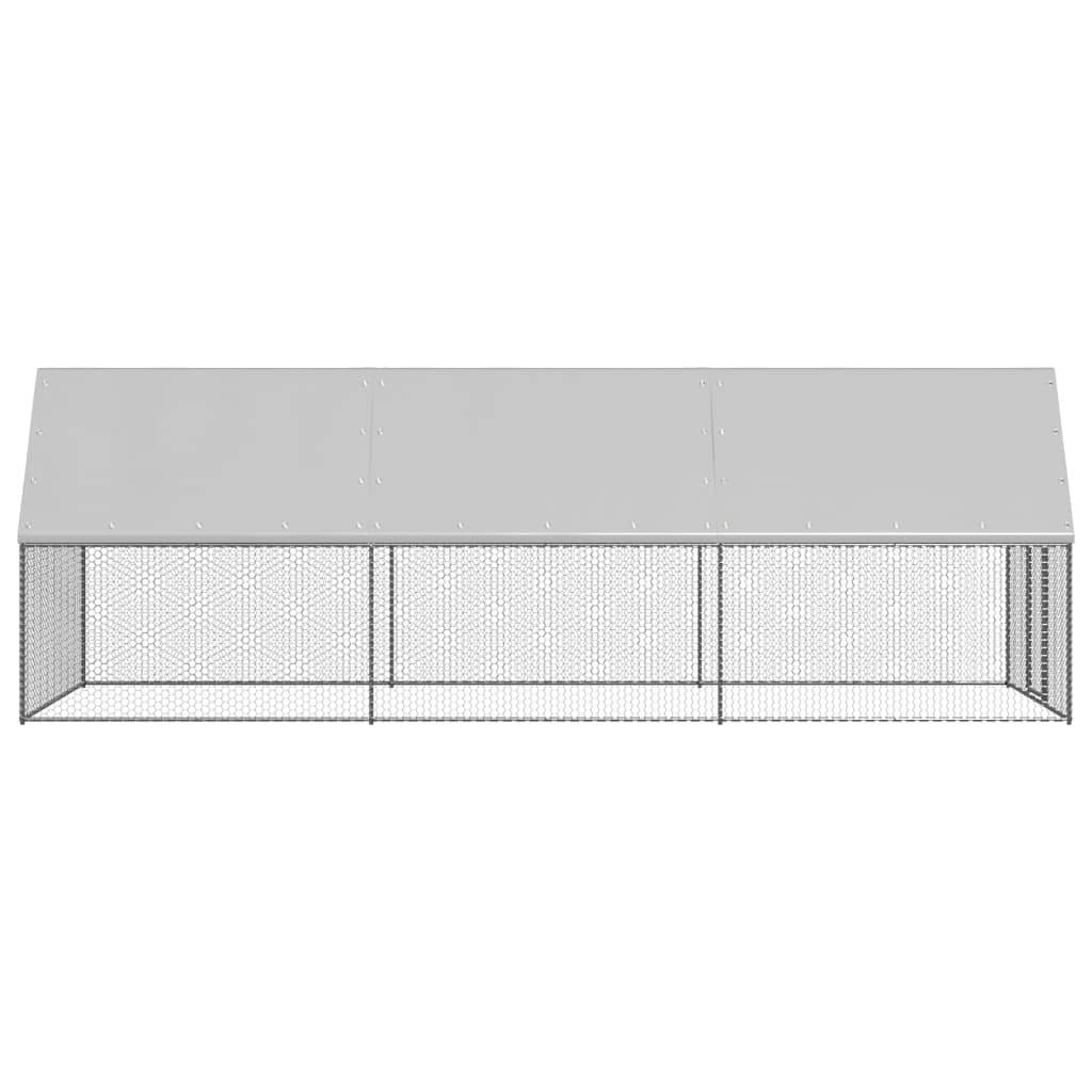 Helloshop26 - Poulailler d'extérieur 2 x 6 x 2 m acier galvanisé toit résistant à l'eau - Imagen 3