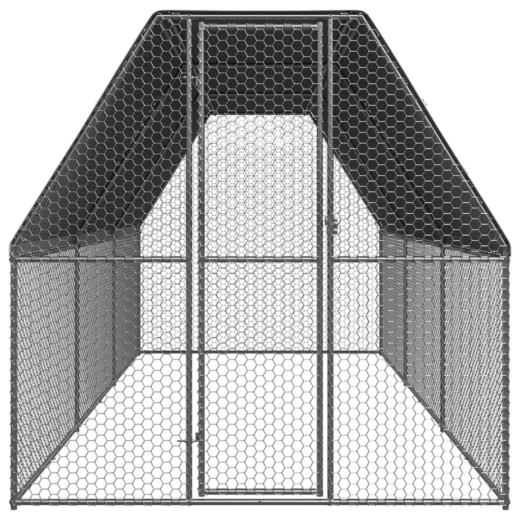 Helloshop26 - Poulailler d'extérieur 2 x 6 x 2 m acier galvanisé toit résistant à l'eau - Imagen 2
