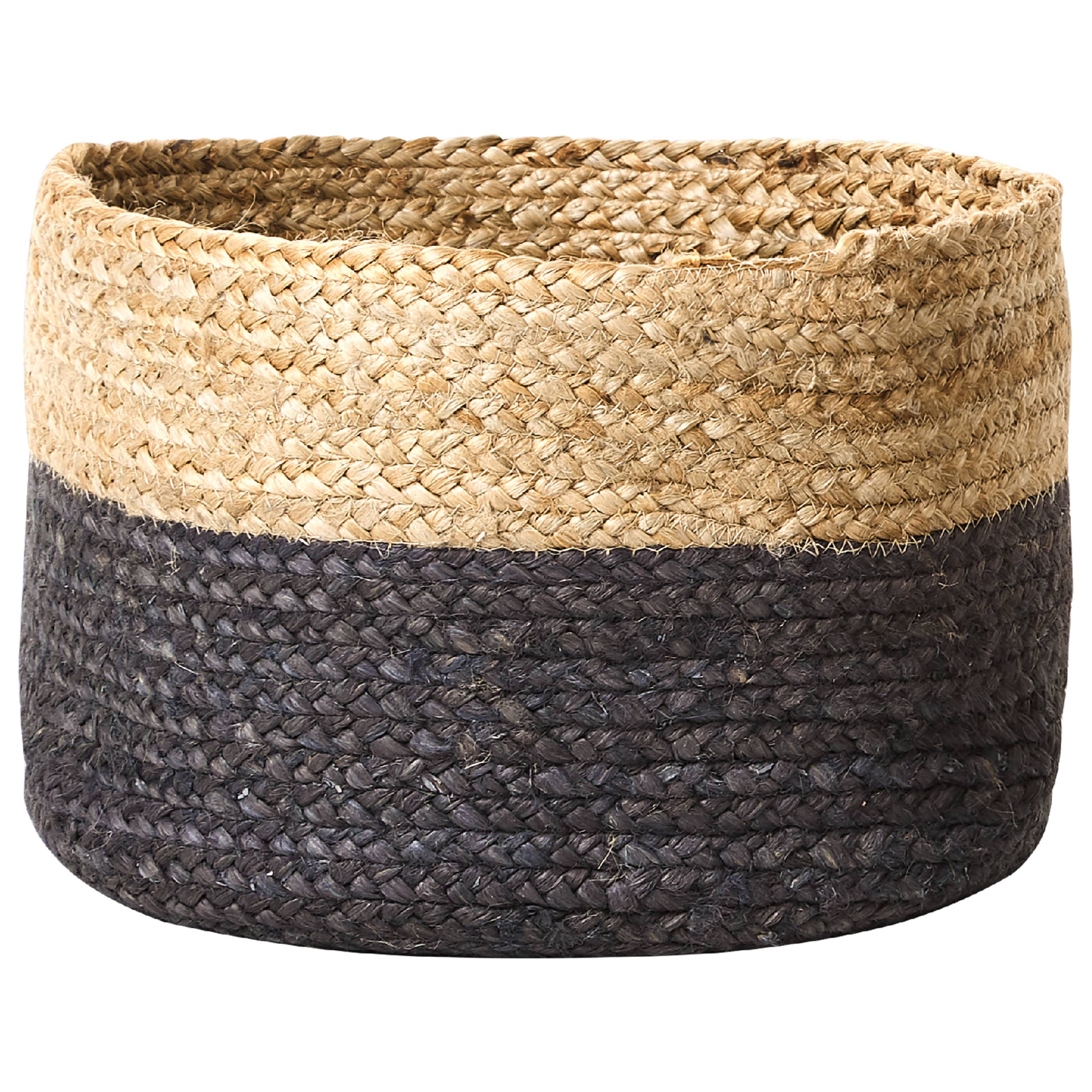 Beliani - Lot de 3 Paniers de Rangement en Jute Naturel Noir 13/15/25 cm de Hauteur Accessoire Linge Décoration Boho - Imagen 5
