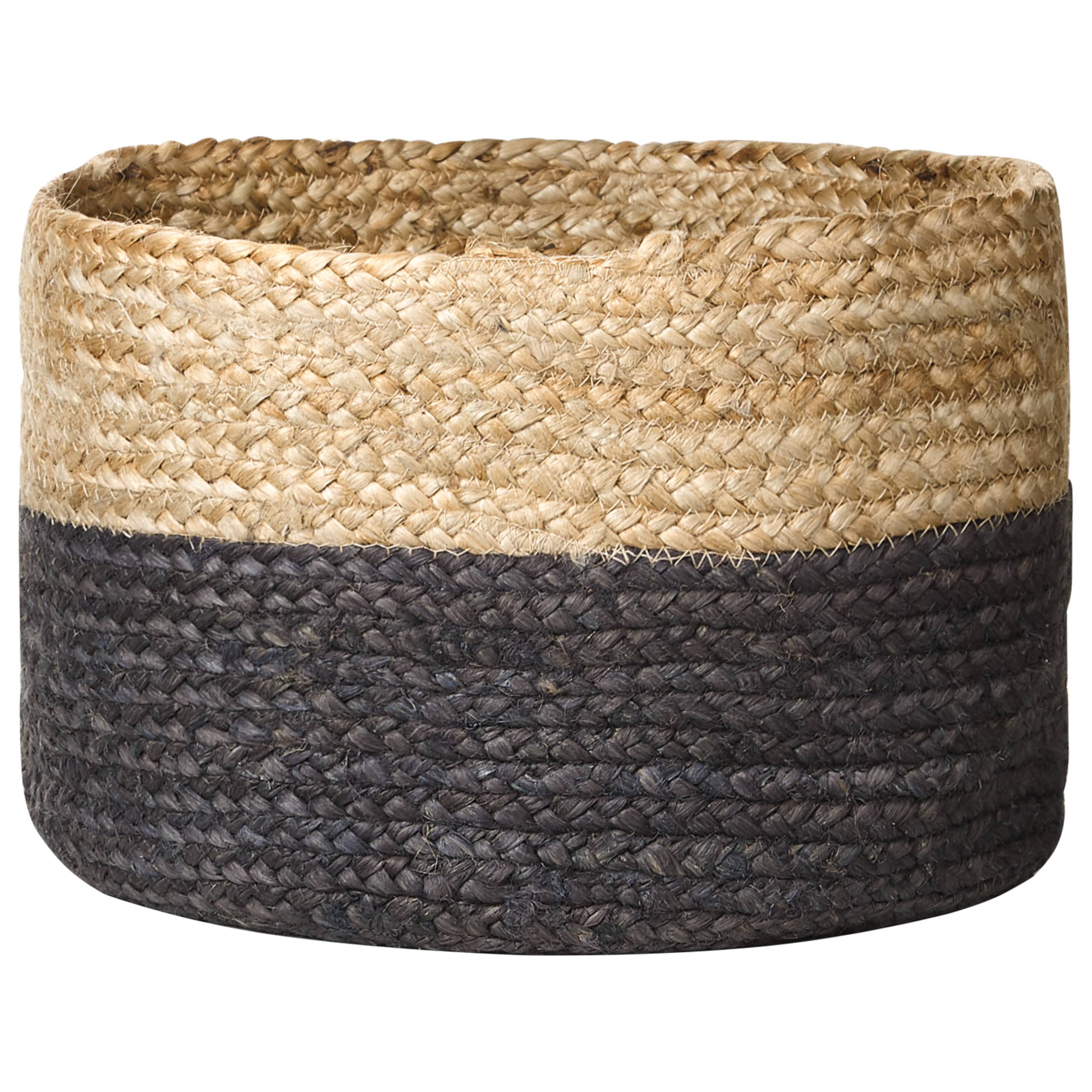 Beliani - Lot de 3 Paniers de Rangement en Jute Naturel Noir 13/15/25 cm de Hauteur Accessoire Linge Décoration Boho - Imagen 4