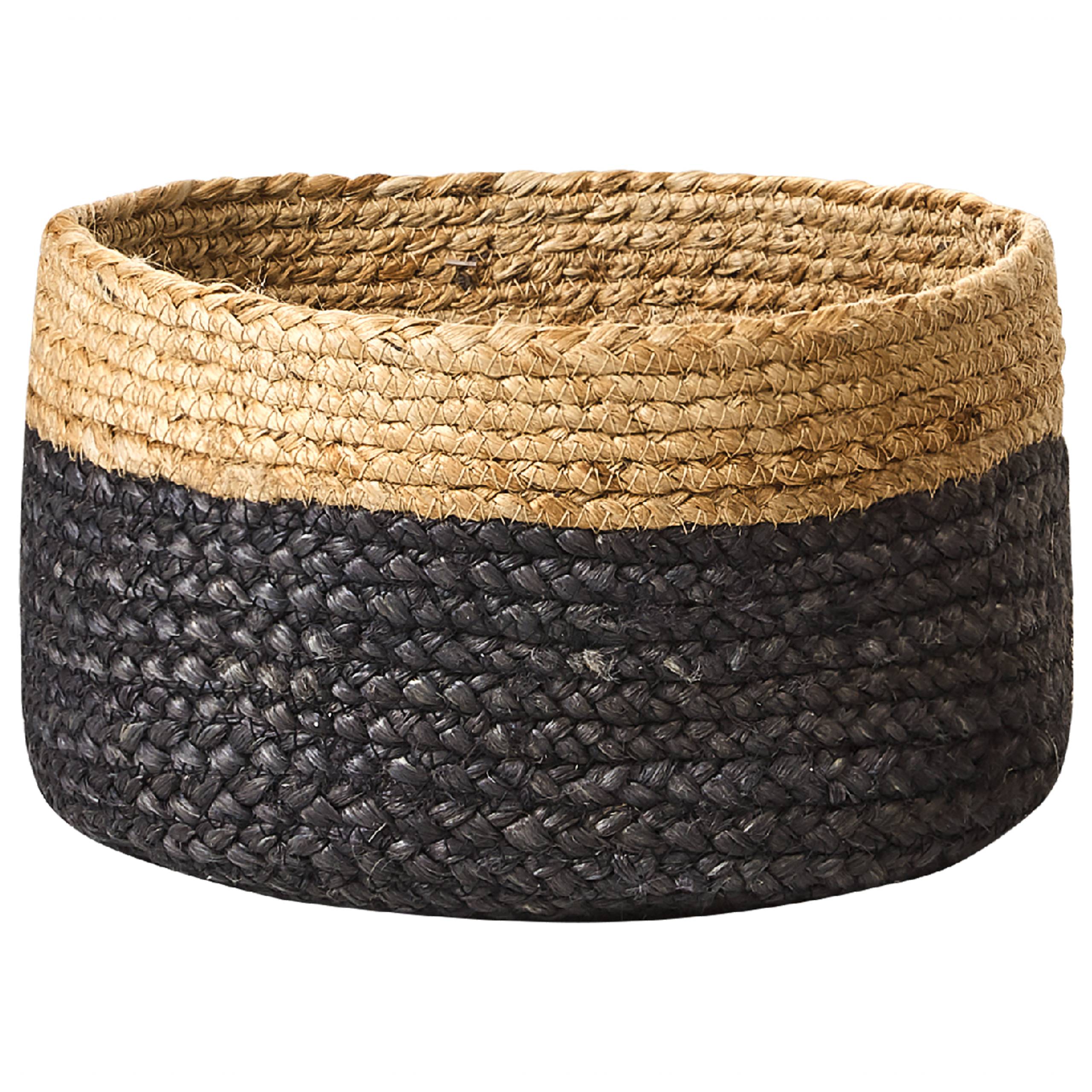 Beliani - Lot de 3 Paniers de Rangement en Jute Naturel Noir 13/15/25 cm de Hauteur Accessoire Linge Décoration Boho - Imagen 6