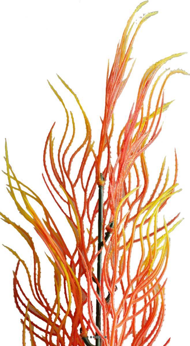 Artificielles - Branche herbe Corail factice H49cm plastique ext aérien Jaune-orange - couleur: Jaune-orange - Imagen 2