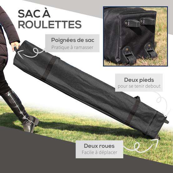 Tonnelle pliante aciers et tissu oxford 500 x 300 x 290 cm - PANGIVO - Image 8